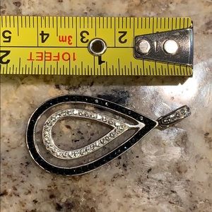 .925 sterling silver stamped simulated diamonds pendant